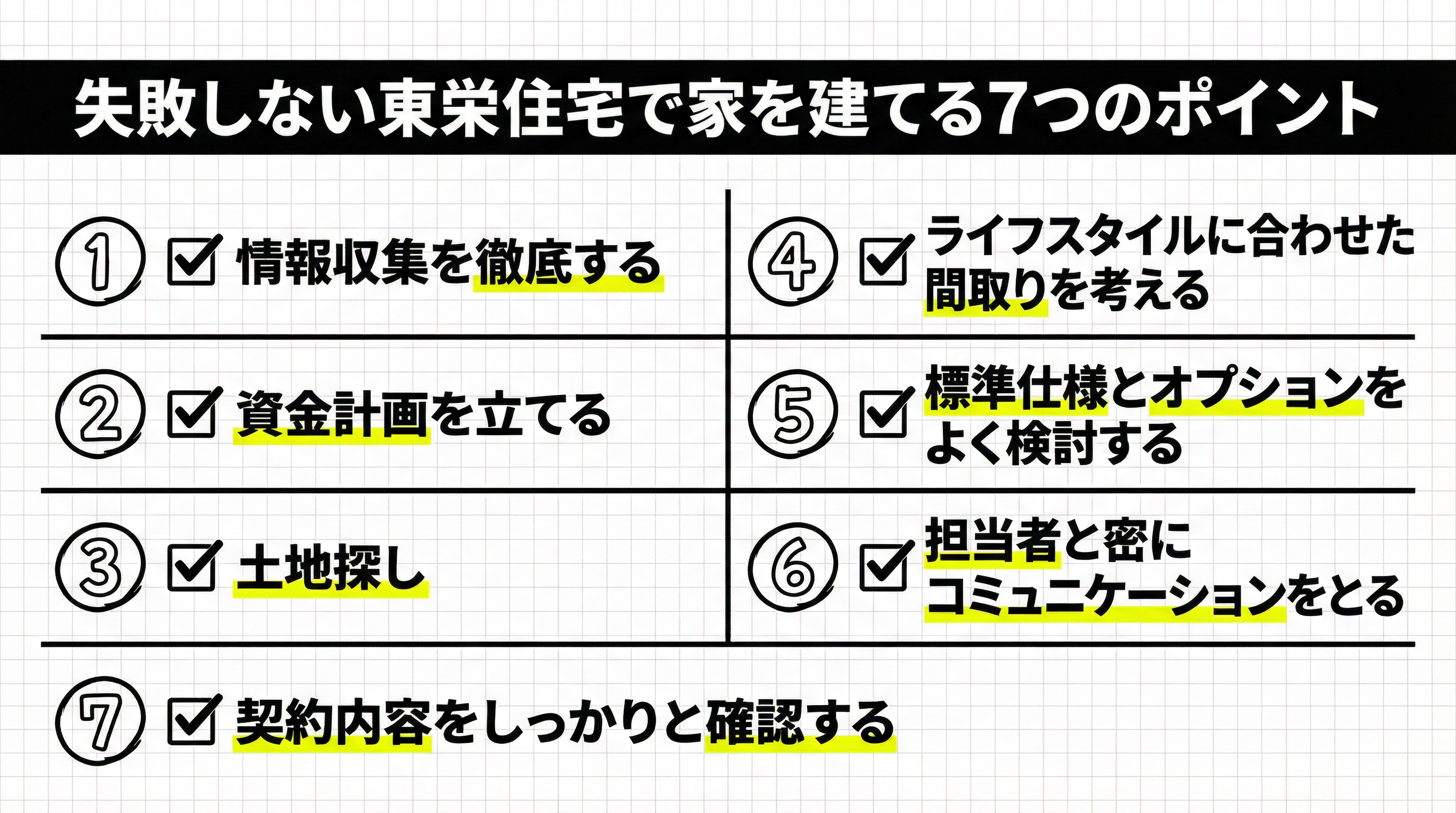 失敗しない東栄住宅で家を建てる7つのポイント