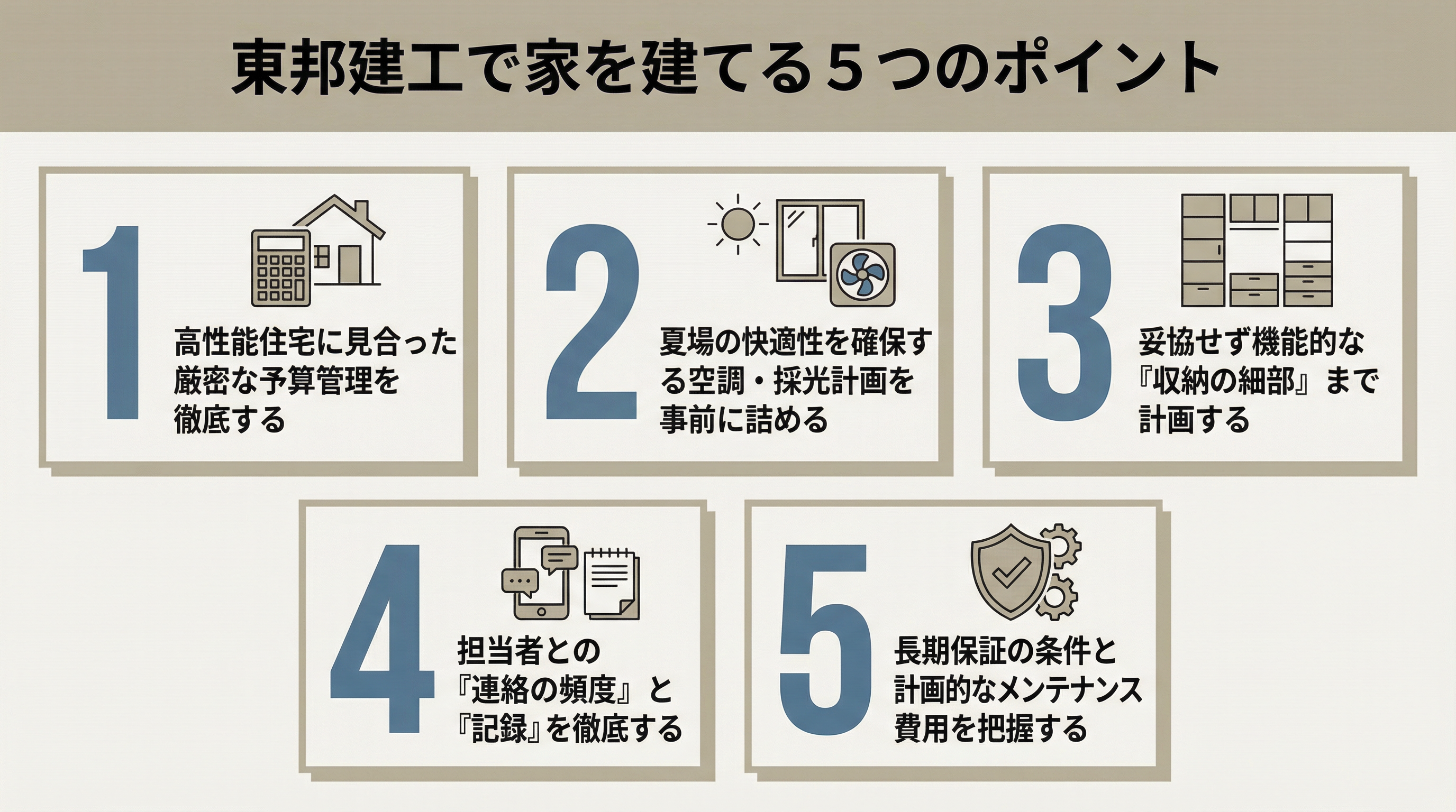失敗しない東邦建工で家を建てる5つのポイント