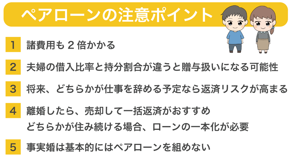 ペアローンの注意ポイント