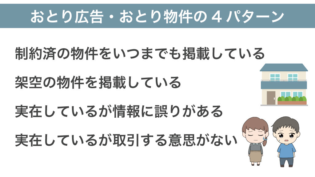 おとり広告・おとり物件の4パターン