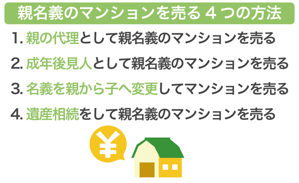 親名義のマンションを売る4つの方法
