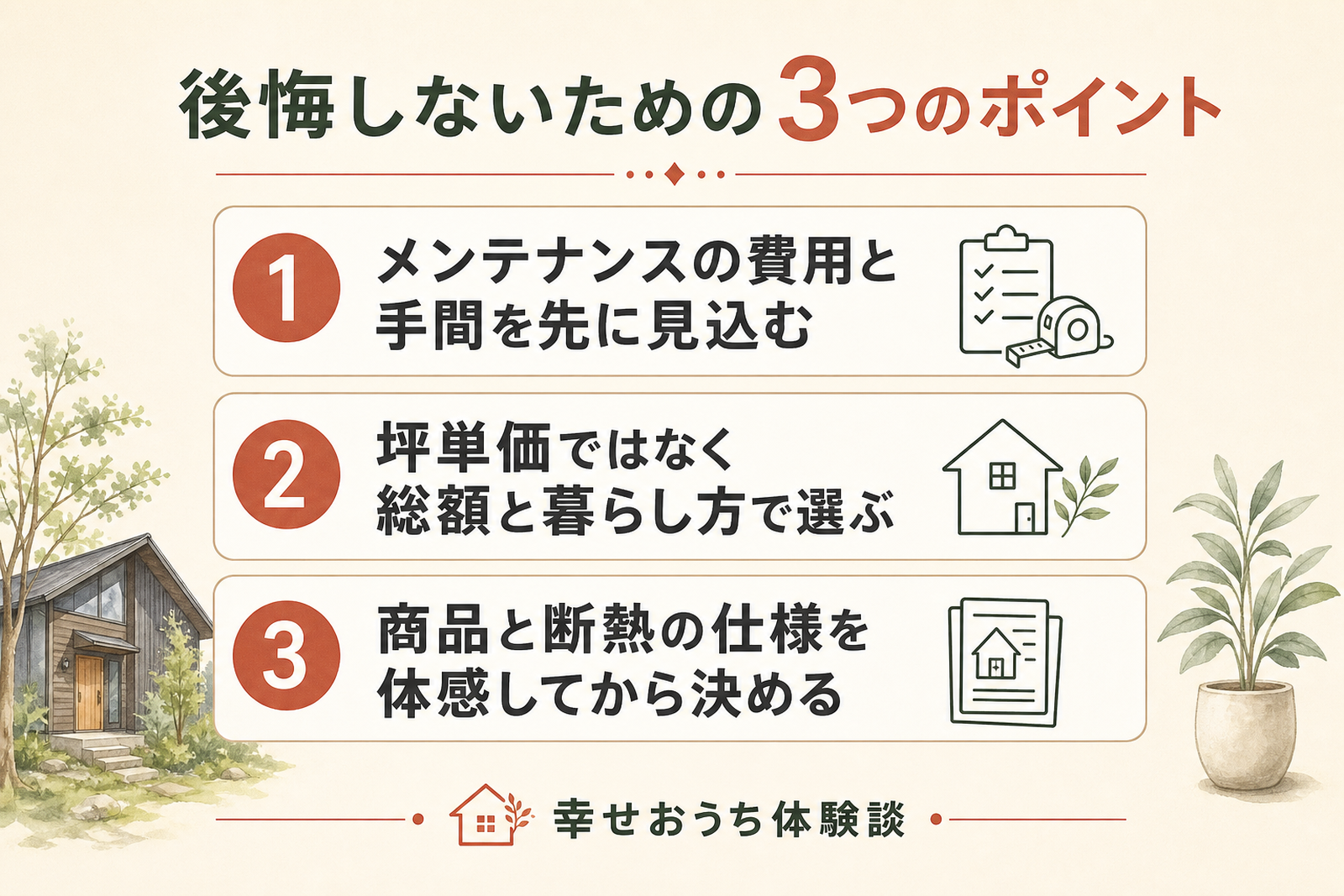 BESSで後悔しないための3つの行動を順に示した図。契約前の確認と準備で対応できる実務的なポイントを3点にまとめている。