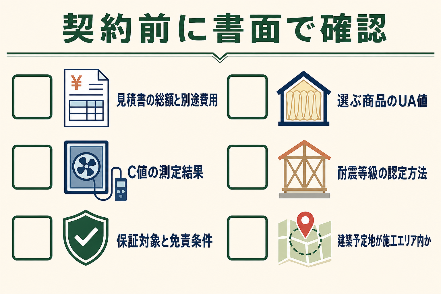 小林住宅との契約前に確認したい見積もり、性能、構造、保証、工程のチェック項目