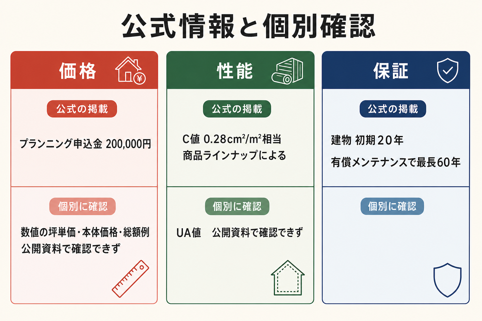 黒澤工務店の公式情報。C値0.28cm²/m²相当（商品ラインナップによる）、建物保証は初期20年、有償メンテナンスで最長60年。数値価格とUA値は個別確認