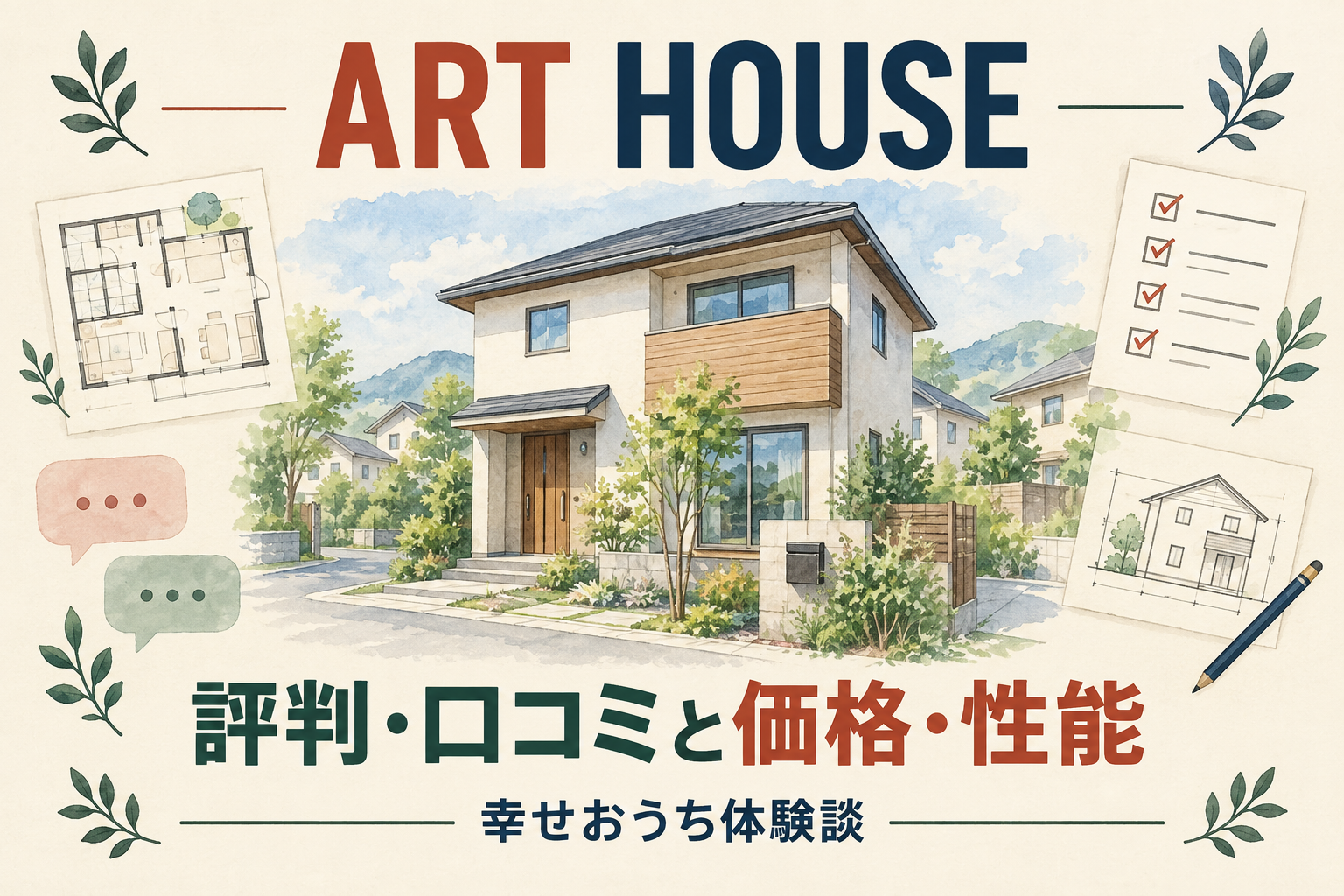 ART HOUSEの評判・口コミと価格・性能を紹介する住宅イラスト