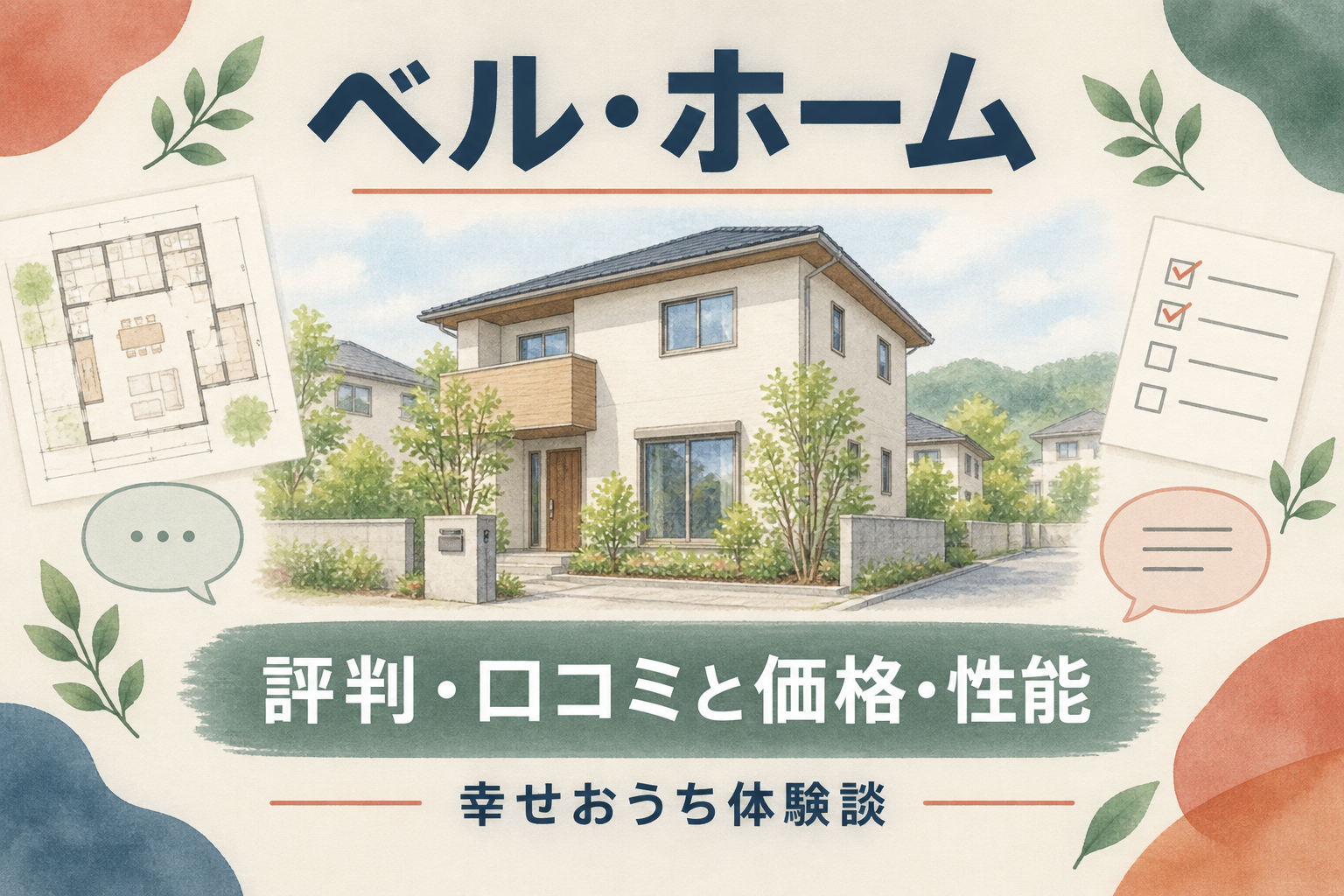 ベル・ホームの評判・口コミと価格・性能を紹介する住宅イラスト